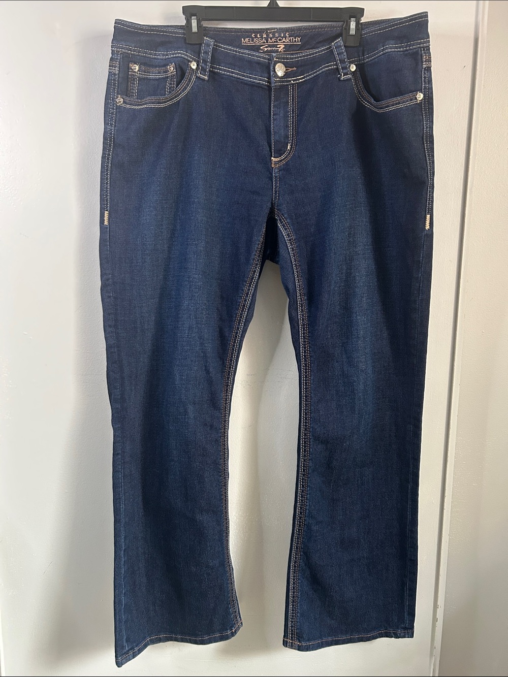 Melissa McCarthy Seven7 Women’s Dark Wash Bootcut Stretch Denim Jeans Size 20W